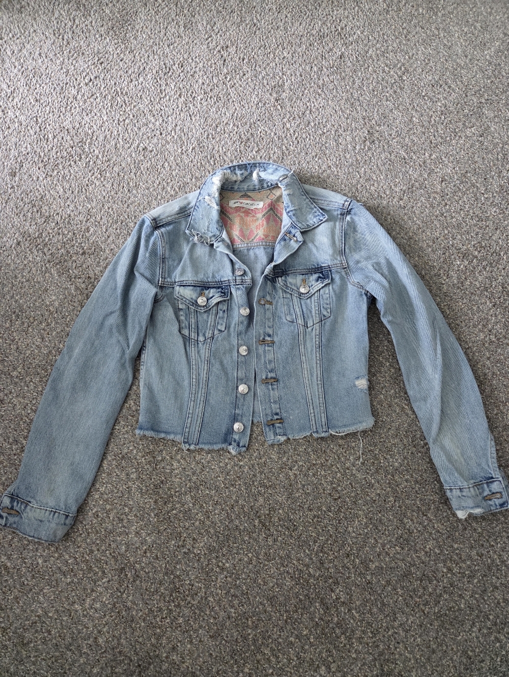 H&M Light Blue Cropped Denim Jacket